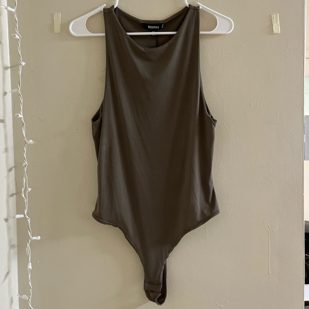 Misguided brown high-neck bodysuit